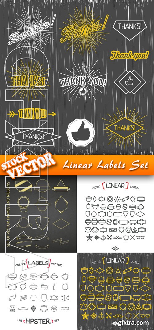 Stock Vector - Linear Labels Set