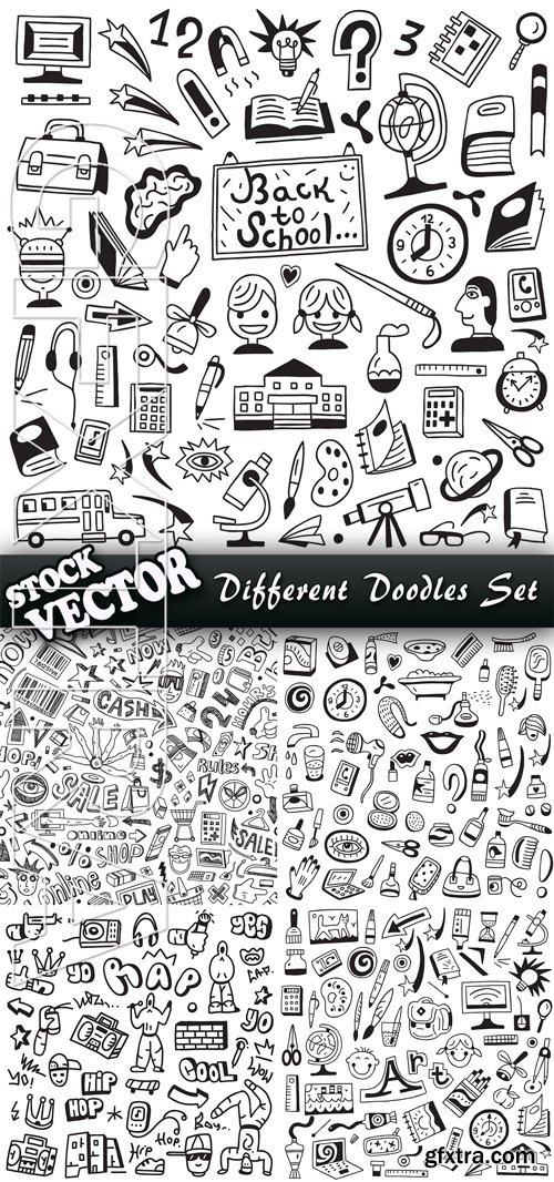 Stock Vector - Different Doodles Set