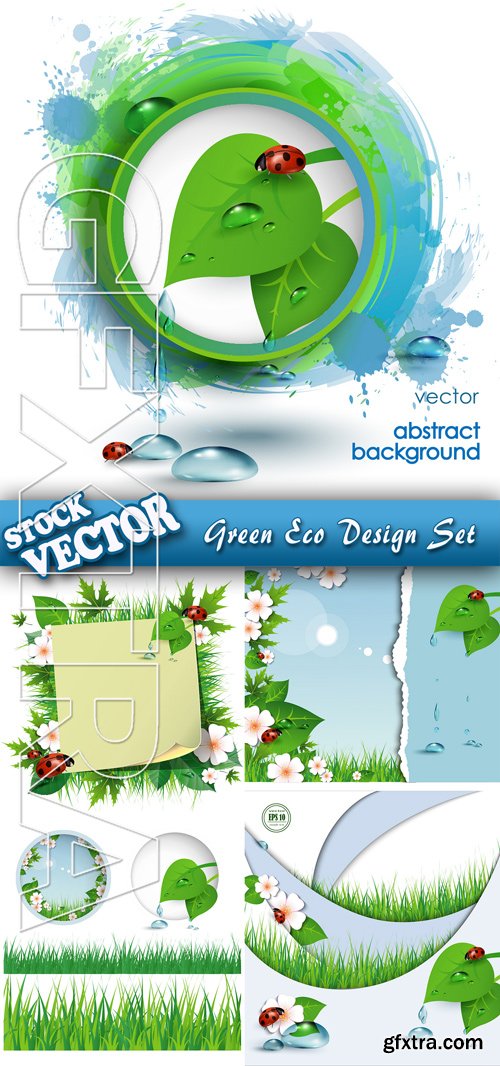 Stock Vector - Green Eco Design Set