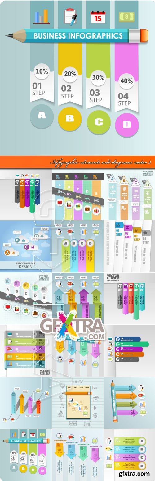 Infographic elements and diagrams vector 2