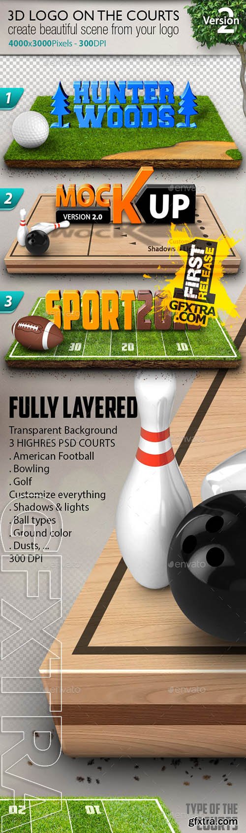 3D Logos on the Courts Mockup Vol.2 - GraphicRiver 10436247