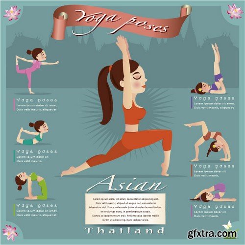 Stock Vectors - Yoga, 25xEPS