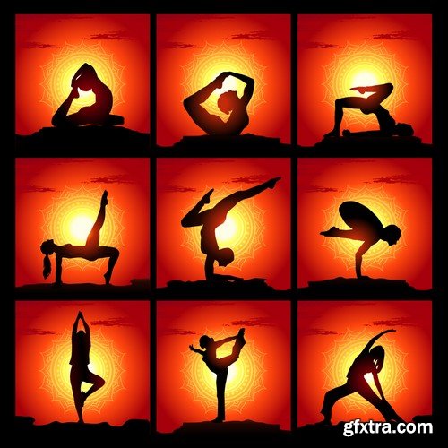 Stock Vectors - Yoga, 25xEPS