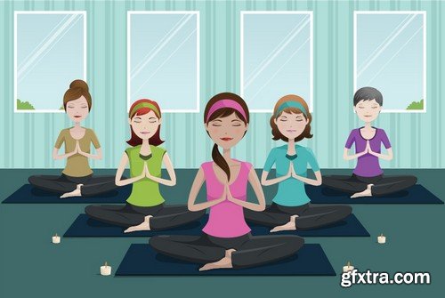 Stock Vectors - Yoga, 25xEPS