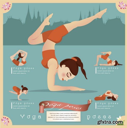 Stock Vectors - Yoga, 25xEPS