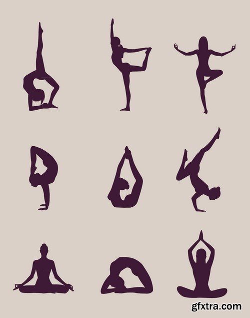 Stock Vectors - Yoga, 25xEPS