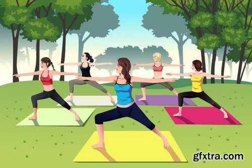 Stock Vectors - Yoga, 25xEPS