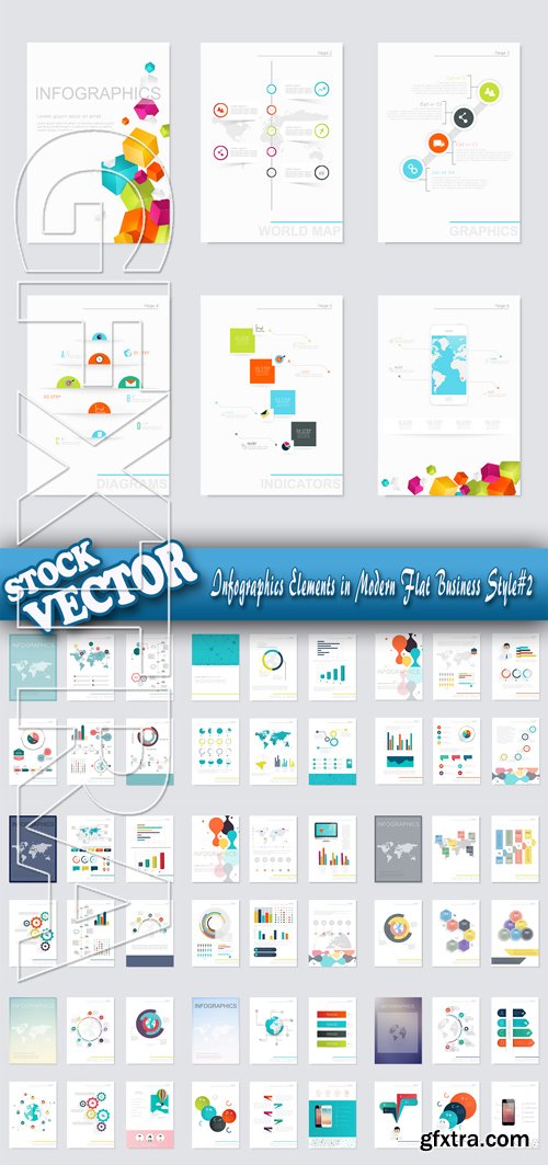 Stock Vector - Infographics Elements in Modern Flat Business Style#2