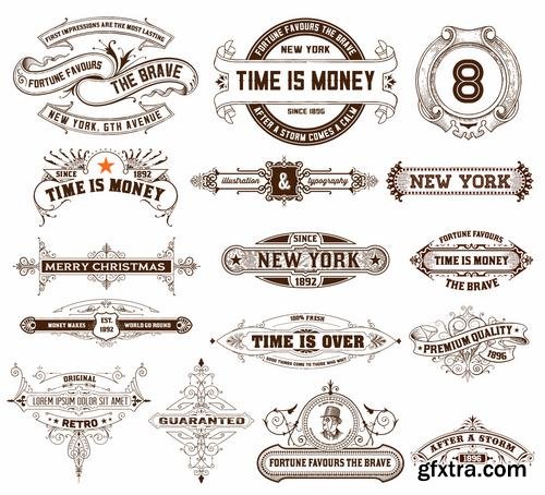 Stock Vector - Retro Vintage Logos Objects Labels Badges