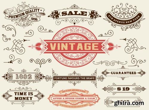 Stock Vector - Retro Vintage Logos Objects Labels Badges