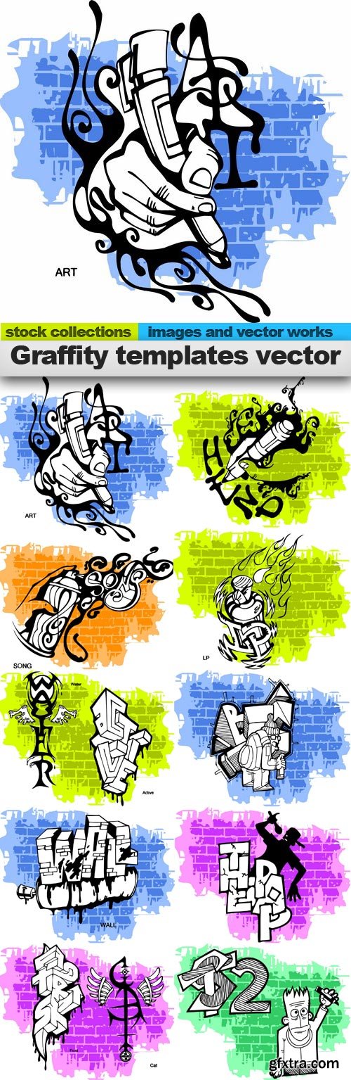 Graffity templates vector, 10 x EPS