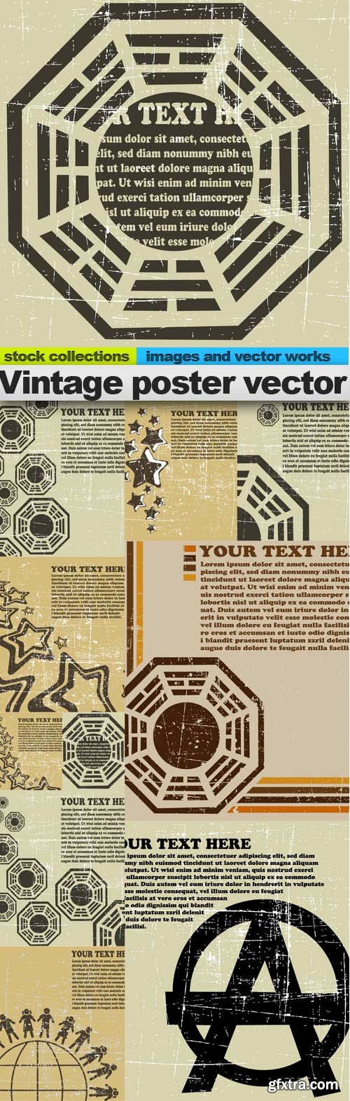 Vintage poster vector, 10 x EPS