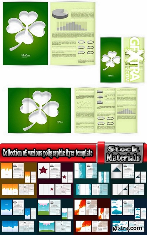 Collection of various poligraphic flyer template 25 Eps