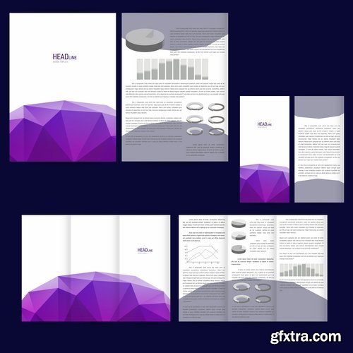 Collection of various poligraphic flyer template 25 Eps