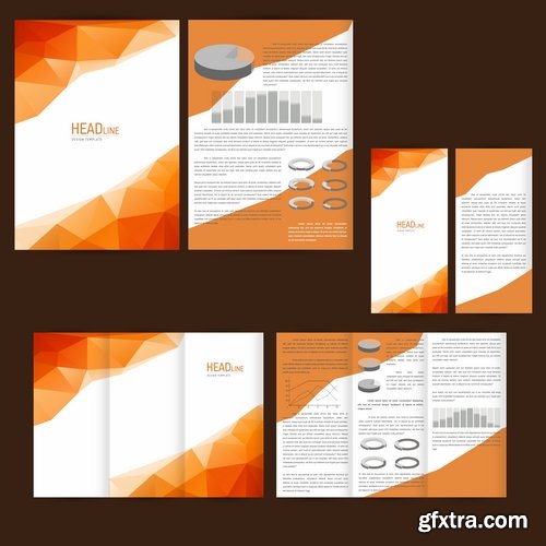 Collection of various poligraphic flyer template 25 Eps