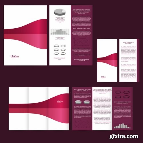 Collection of various poligraphic flyer template 25 Eps