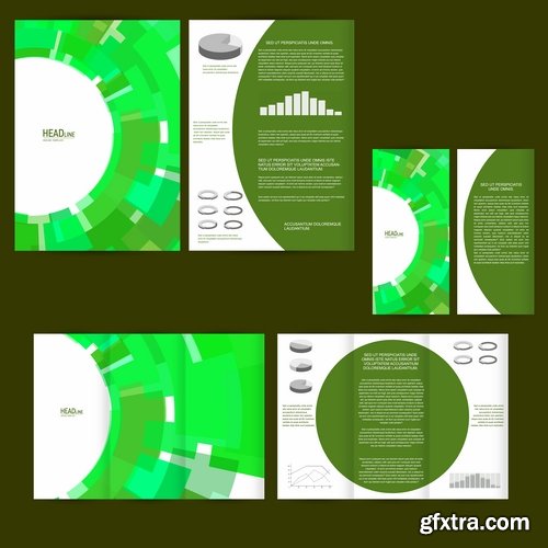 Collection of various poligraphic flyer template 25 Eps