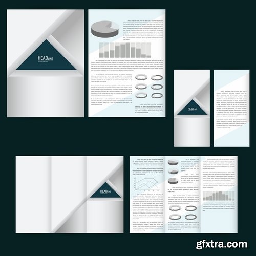 Collection of various poligraphic flyer template 25 Eps