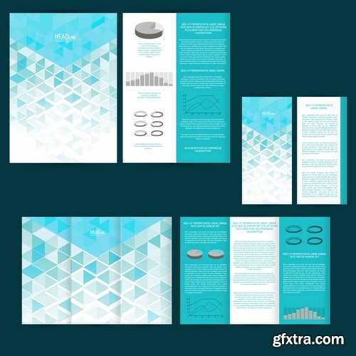 Collection of various poligraphic flyer template 25 Eps