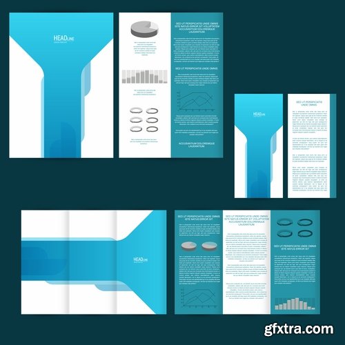 Collection of various poligraphic flyer template 25 Eps