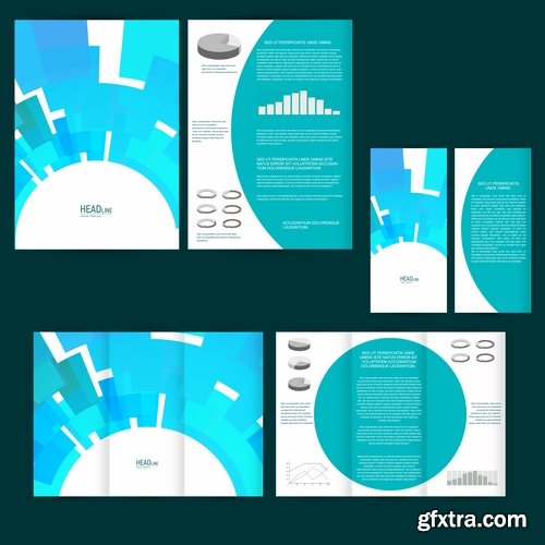 Collection of various poligraphic flyer template 25 Eps