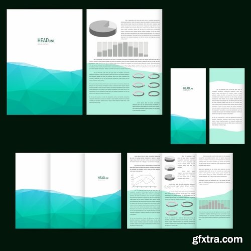 Collection of various poligraphic flyer template 25 Eps