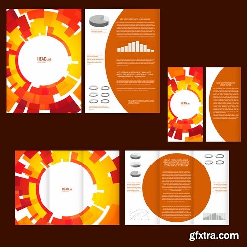 Collection of various poligraphic flyer template 25 Eps