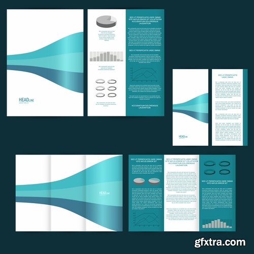 Collection of various poligraphic flyer template 25 Eps