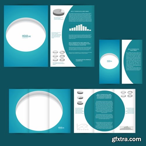 Collection of various poligraphic flyer template 25 Eps