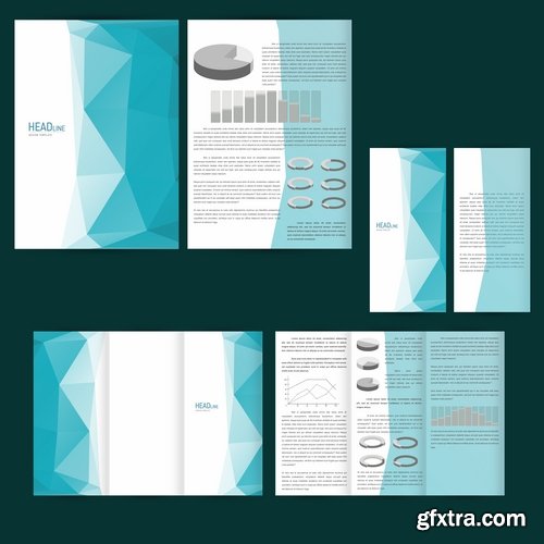 Collection of various poligraphic flyer template 25 Eps