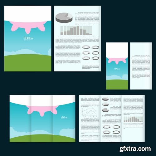 Collection of various poligraphic flyer template 25 Eps