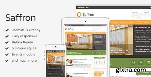 ThemeForest - Saffron v1.0.2  - Responsive Joomla Template