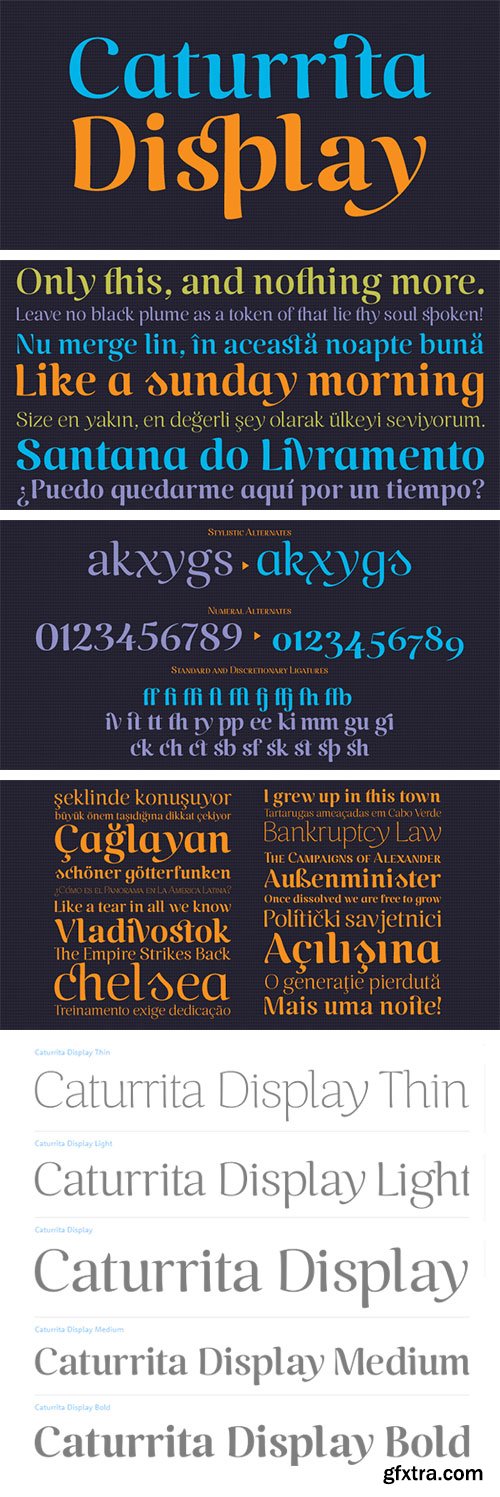 Caturrita Display - 5 Fonts $80