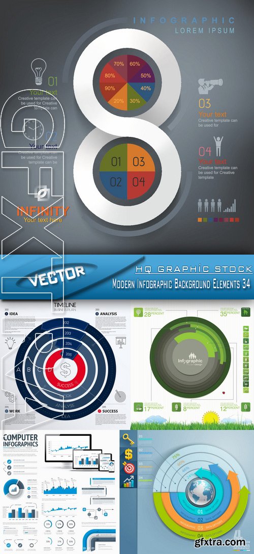 Stock Vector - Modern Infographic Background Elements 34