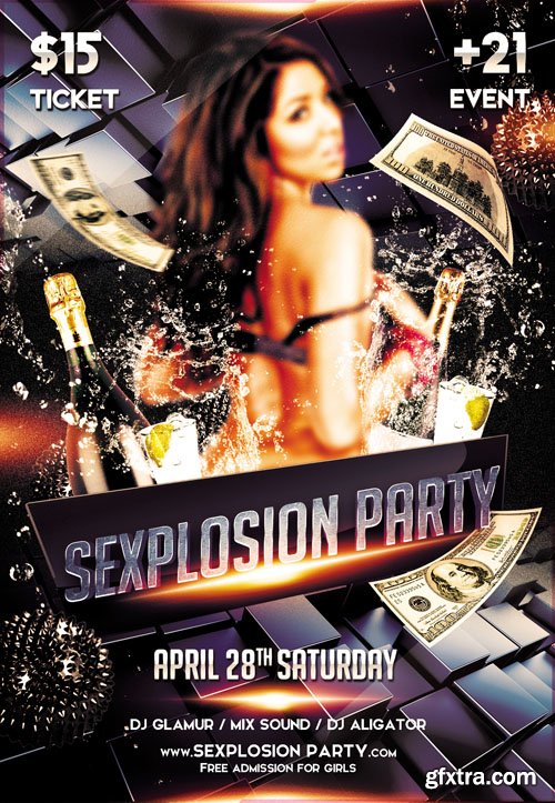 Sexplosion Party Club Flyer PSD Template