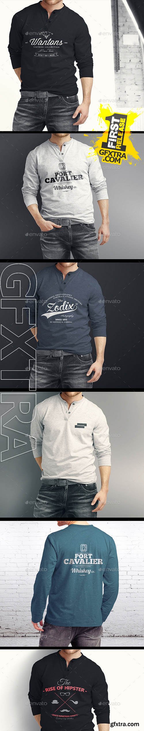 Man Longsleeve Shirt Mock-up - GraphicRiver 9610861