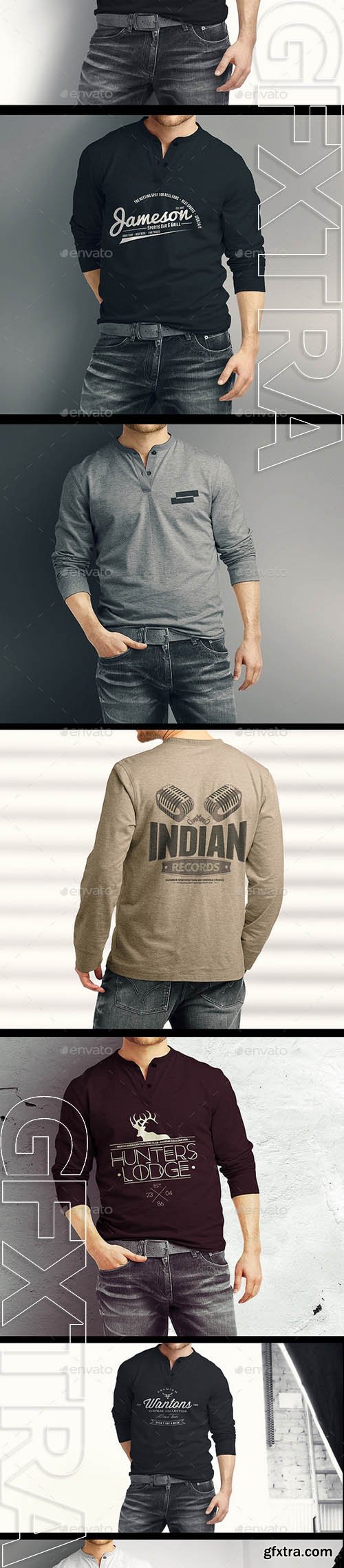 Man Longsleeve Shirt Mock-up - GraphicRiver 9610861