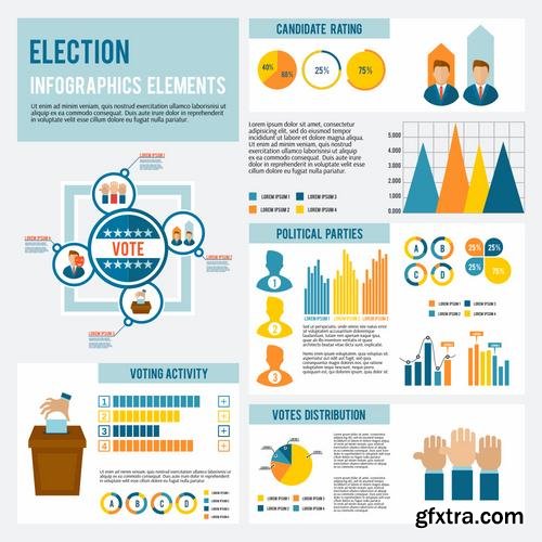 Stock Vector - 10 Different Infographics Set