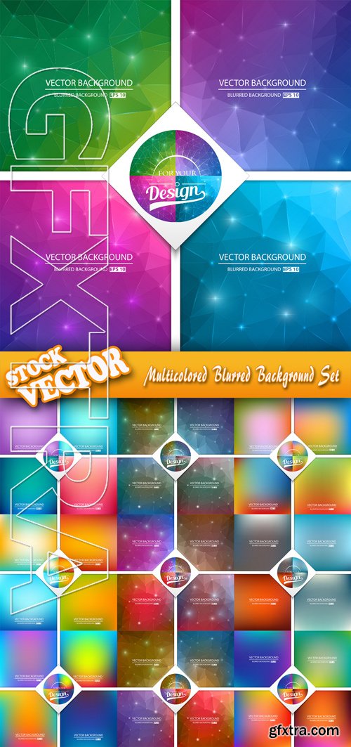 Stock Vector - Multicolored Blurred Background Set