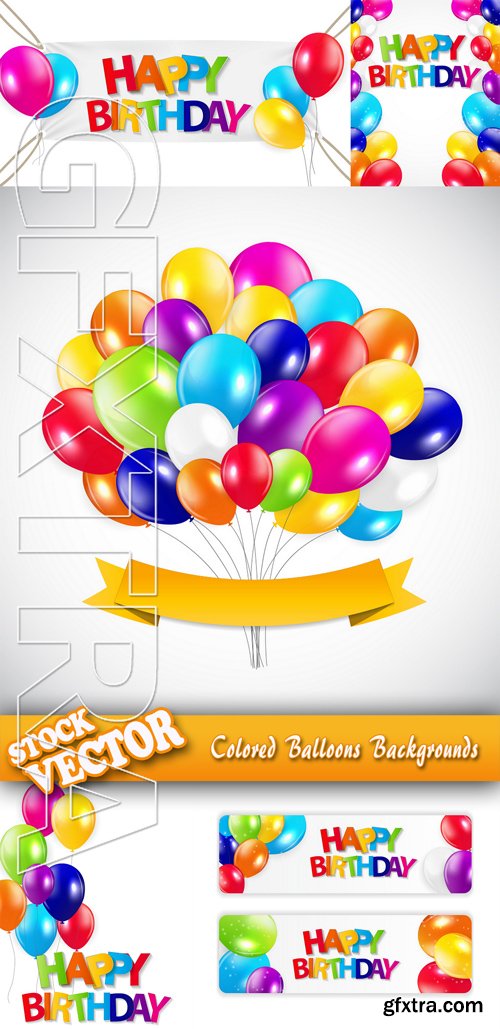 Stock Vector - Colored Balloons Backgrounds