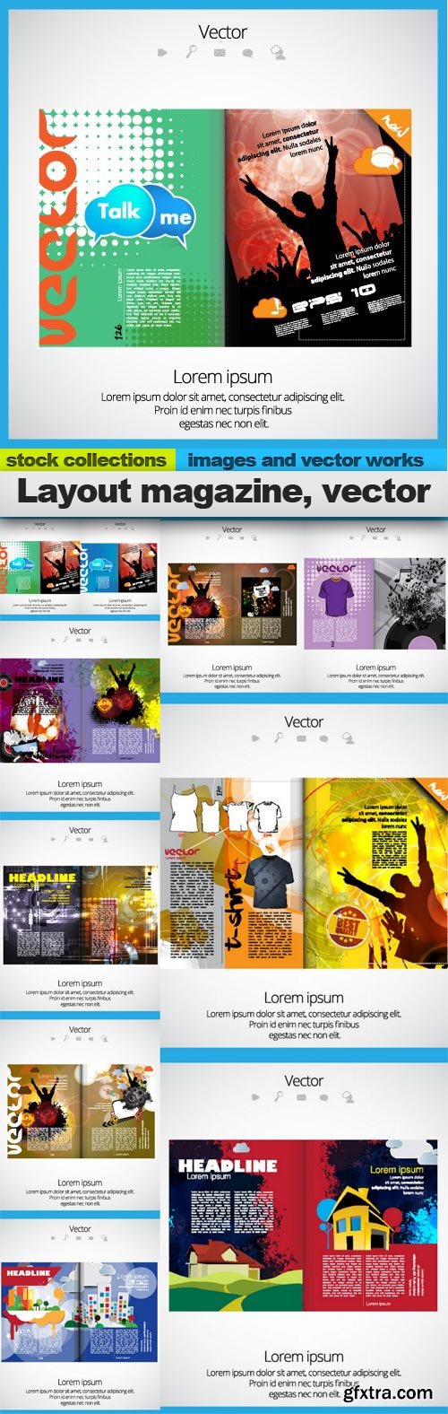 Layout magazine, vector, 10 x EPS