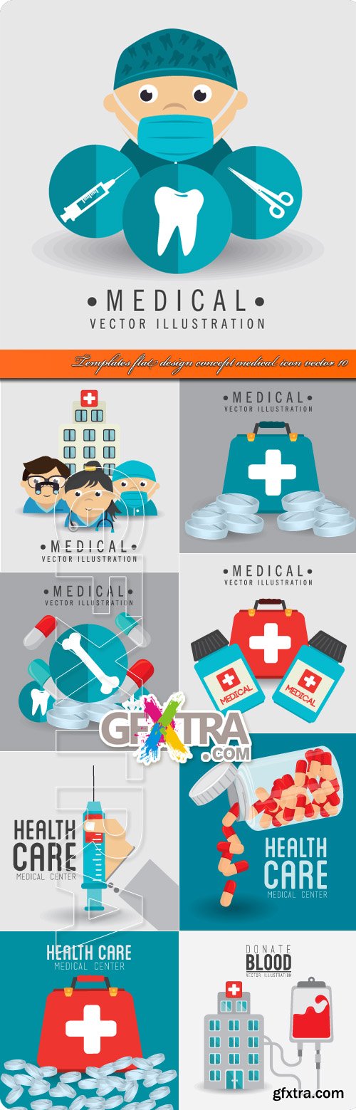 Templates flat design concept medical icon vector 10