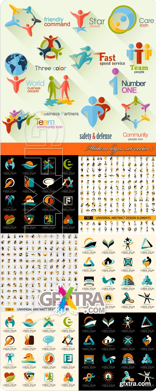 Modern logos set vector 7