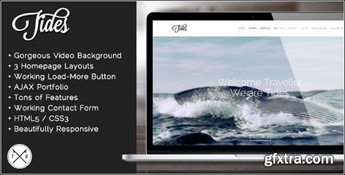 ThemeForest - Tides v1.0.2 - Fullscreen Video Single Page Template - FULL