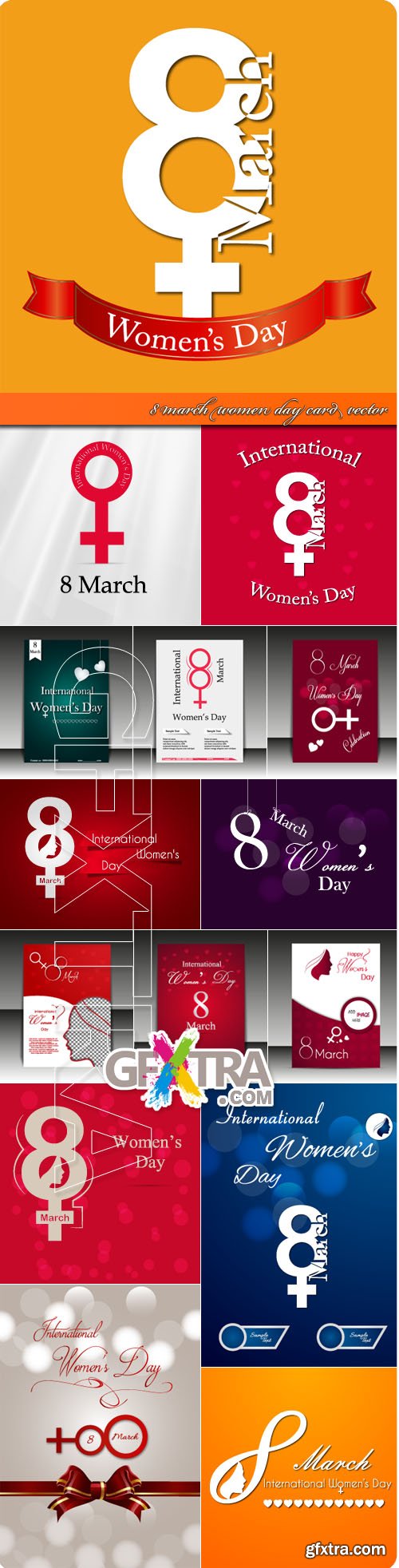 8 march women day card vector