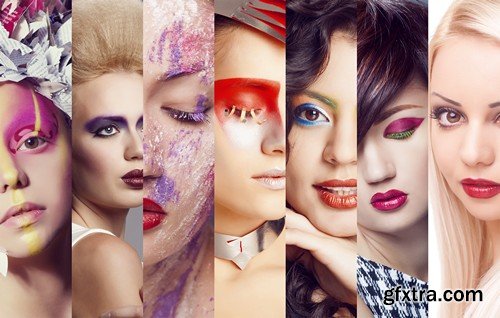 Stock Photos - Professional makeup beautiful girls, 25xJPG