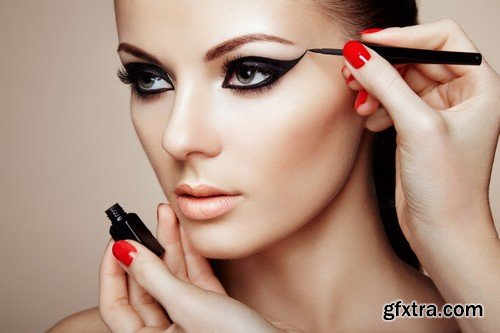 Stock Photos - Professional makeup beautiful girls, 25xJPG