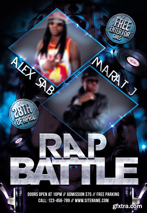 Rap Battle Club Flyer PSD Template