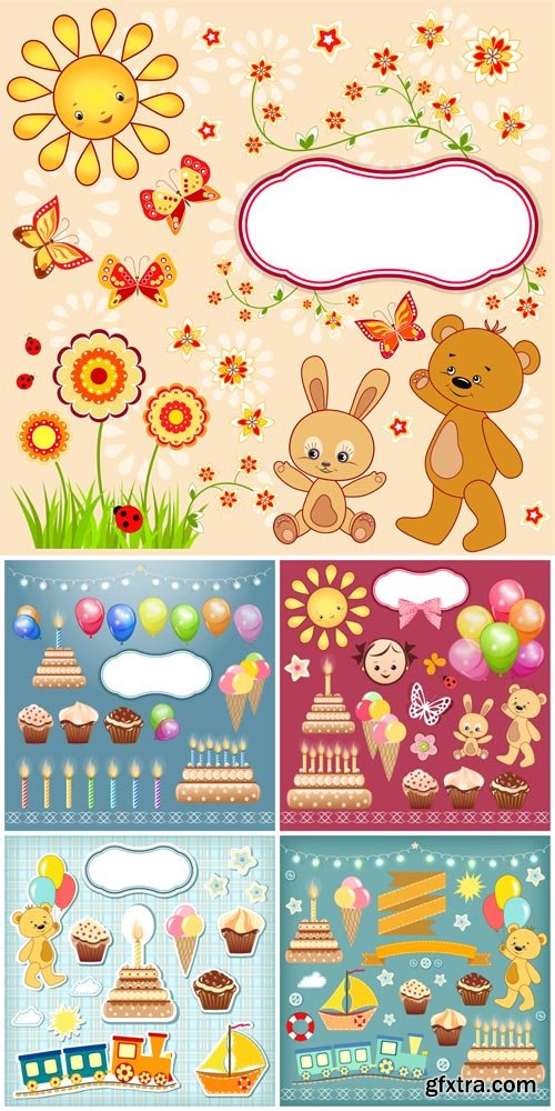 Birthday, kids vector