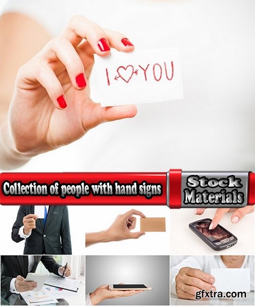 Collection of people with hand signs and the sign 25 HQ Jpeg